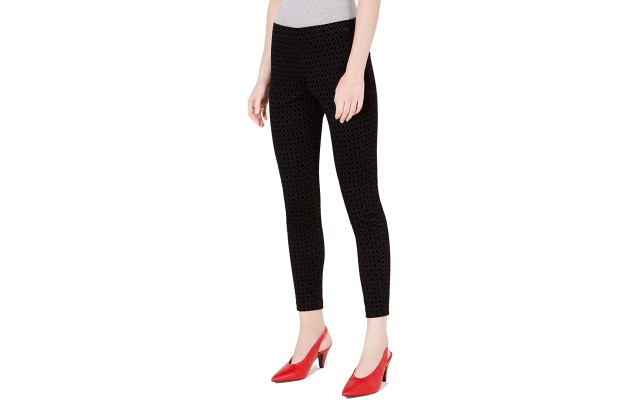  Flocked Plaid Pants (Black, S)