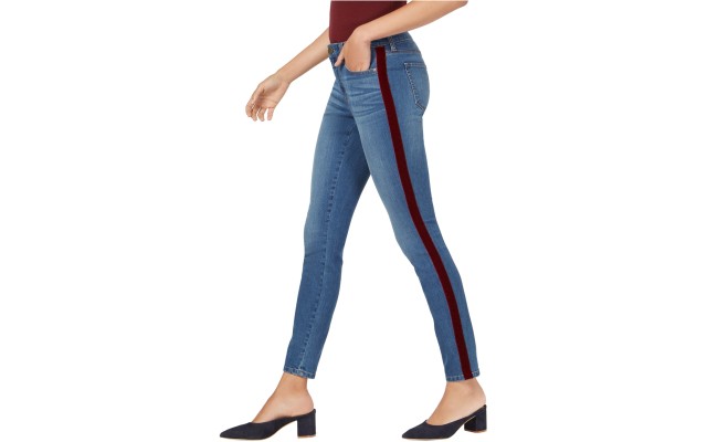  Womens Side Stripe Skinny Fit Jeans (6/28)