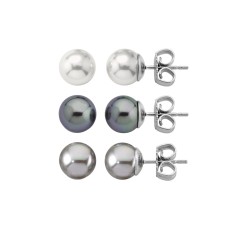 Majorica Gray Pearl Stud Earrings, 8mm