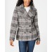 Maralyn & Me Juniors Double-Breasted Peacoats, Black/White, Small