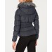  Juniors’ Faux-Fur-Trim Hooded Puffer Coat,Gray, L