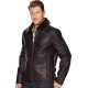  by Andrew Marc Men’s Faux Shearling Pilot Jacket, (Brown, Small)
