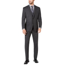 Marc New York by Andrew Marc Men’s Modern-Fit Stretch Pinstripe Suit, Charcoal, 42R