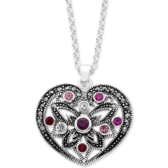  & Crystal Heart Pendant Necklace (18)
