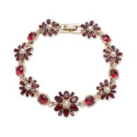 Marchesa Crystal Stone & Imitation Pearl Flex Bracelet (Gold)
