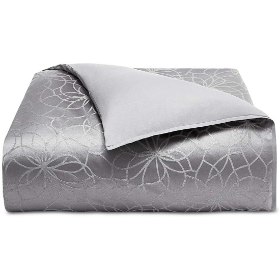  Collection Radiant Day 14 Pcs Floral Silver Comforter Set (Grey, Queen)