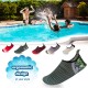 Men’s Flexible Aqua Socks, Swim Shoes, Summer Outdoor Shoes For Water Sports, Pool, Sea, Beach Activities, Gray/Lime Striped, 9-10