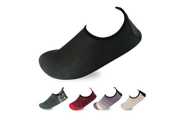 Men’s Flexible Aqua Socks, Swim Shoes, Summer Outdoor Shoes For Water Sports, Pool, Sea, Beach Activities, Black, 11-12