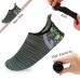 Men’s Flexible Aqua Socks, Swim Shoes, Summer Outdoor Shoes For Water Sports, Pool, Sea, Beach Activities, Gray/Lime Striped, 11-12