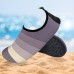 Men’s Flexible Aqua Socks, Swim Shoes, Summer Outdoor Shoes For Water Sports, Pool, Sea, Beach Activities, Gray/White Striped, 11-12