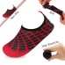 Men’s Flexible Aqua Socks, Swim Shoes, Summer Outdoor Shoes For Water Sports, Pool, Sea, Beach Activities, Red/Black, 11-12