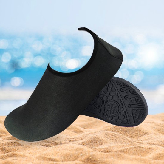 Men’s Flexible Aqua Socks, Swim Shoes, Summer Outdoor Shoes For Water Sports, Pool, Sea, Beach Activities, Black, 7-8