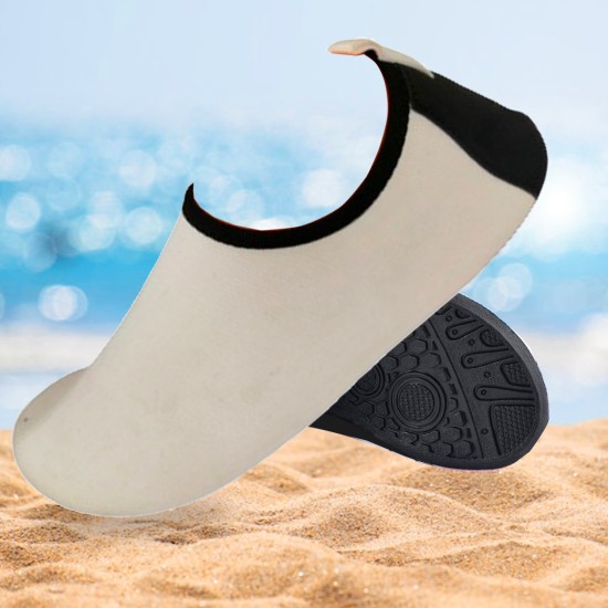 Men’s Flexible Aqua Socks, Swim Shoes, Summer Outdoor Shoes For Water Sports, Pool, Sea, Beach Activities, White, 11-12