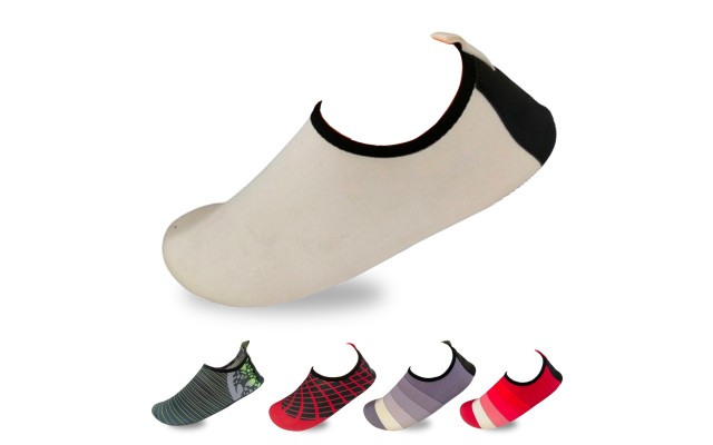Men’s Flexible Aqua Socks, Swim Shoes, Summer Outdoor Shoes For Water Sports, Pool, Sea, Beach Activities, White, 11-12