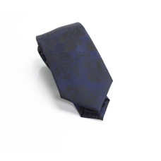 Men’s Neck Tie Navy Damask Floral Print Skinny Slim Silk Not Applicable (Navy)