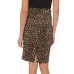  Cheetah Print Pencil Skirt (Dark Camel, X-Large)
