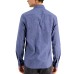 Michael Kors Cotton Stretch Mini Petal Floral Print Slim Fit Button Down Shirt (Blue, XX-Large)
