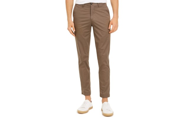 Men Slim Fit Stretch Hybrid Joggers, Taupe, 34X32