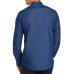  Mens Chambray Slim Fit Button Down Shirt, Blue, Medium