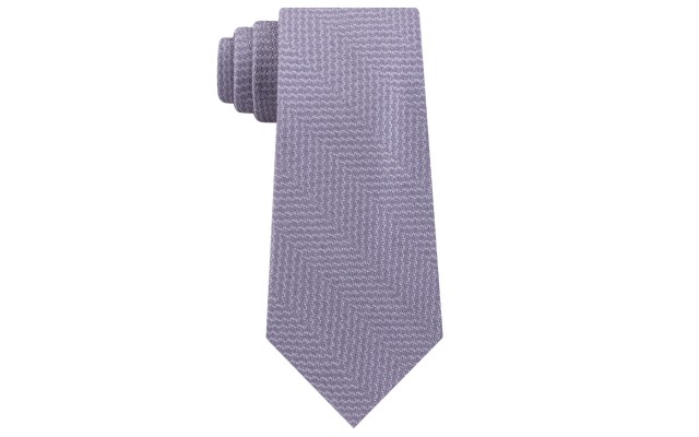  Men’s Classic Abstract Textured Chevron Tie (Gray)
