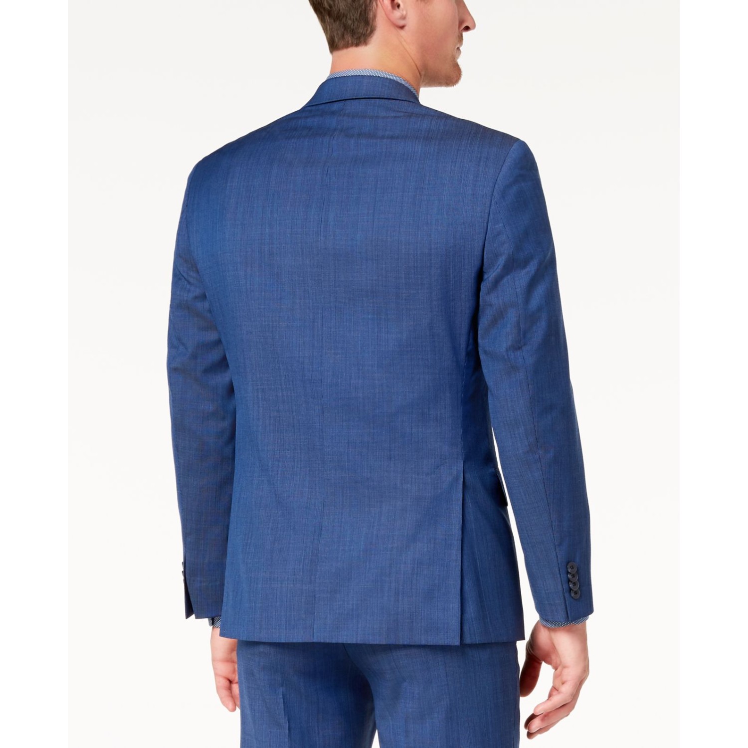 Michael Kors Mens Classic Fit Airsoft Stretch Blue Solid Suit Jacket 