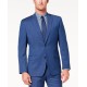  Men’s Classic-Fit Airsoft Stretch Blue Solid Suit Jacket