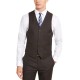  Men’s Classic-Fit Airsoft Stretch Suit Vest, Brown, 2XL
