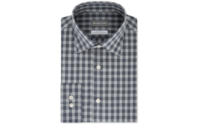 Men’s Classic/Regular-Fit Dress Shirt (Gray, 16 1/2-36/37)