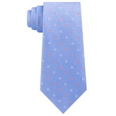 Michael Kors Men’s Square Texture Ground and Dot Silk Tie (Blue)