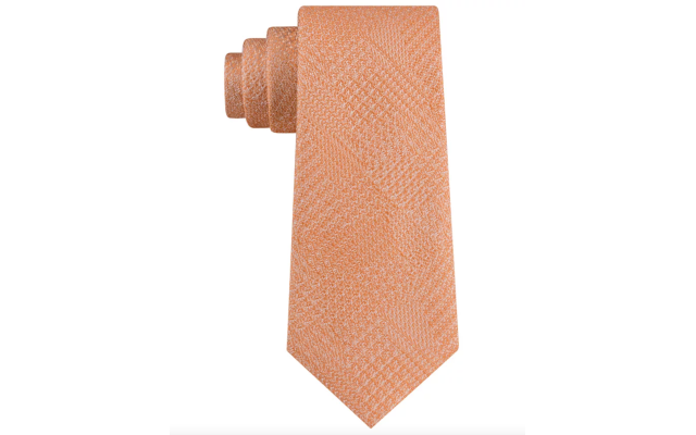 Men’s Textured Glencheck Tie, Orange