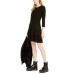  Sequin Jacquard Tiered-Hem A-Line Dress, Black, Large