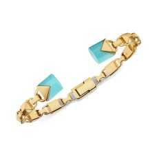 Michael Kors Women’s Mercer Link Semi-Precious Sterling Silver Center Back Hinged Cuff, Gold