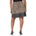  Women’s Plus Skirt A-line Stretch Leopard Print Faux Leather 1X – Taupe