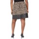  Women’s Plus Skirt A-line Stretch Leopard Print Faux Leather 1X – Taupe