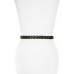  Women’s Skinny Braided Leather Belt (Black, S/M)