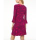  Floral Paisley-Print Flounce Dress (Pink, Large)