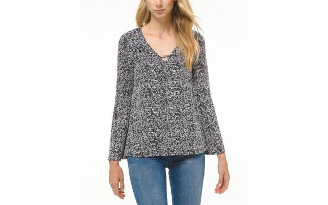  Marled Embellished Sweater (Silver, Small)
