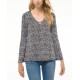  Marled Embellished Sweater (Silver, Small)