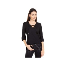 MICHAEL Michael Kors Petite Waffle Lace-Up Tunic