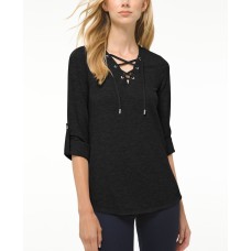 MICHAEL Michael Kors Petite Waffle Lace-Up Tunic