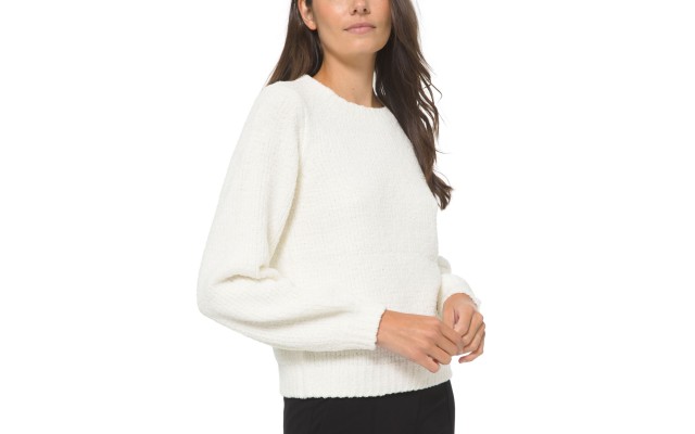 Michael  Puff-Sleeve Sweater, Regular & Petite Sizes (White, Large)