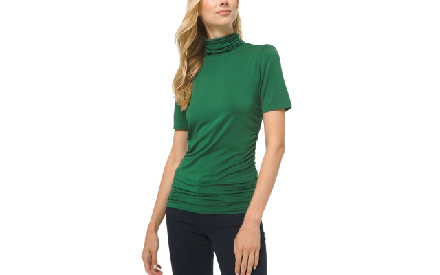 Michael  Turtleneck Top, Regular & Petite Sizes (Green, X-Small)
