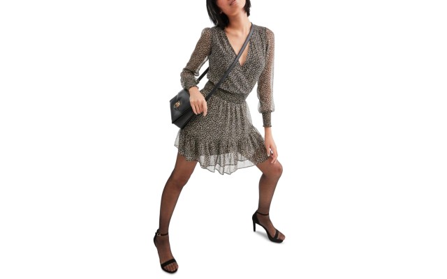 MICHAEL  Women’s  Animal-Print Mini Dress, Caramel, 2X-Large