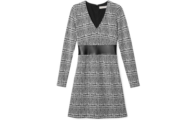 MICHAEL  Women’s Jacquard Fit & Flare Dress, Black, Large