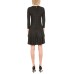  Women’s  Metallic-Dot Flounce-Hem Dress (Gray, X-Large)