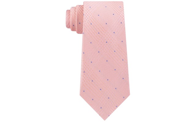 Michel Kors Men’s Classic Glen Check Dot Tie (Pink)