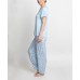 T-Shirt & Printed Pants Pajama Set (Blue), Blue, X-Large