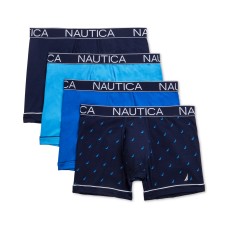 Nautica Men’s 4-Pk. Stretch Boxer Briefs (Aqua/ Turquoise, XL)