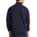  Men’s Blue Sail Full-Zip Racing Stripe Sweater, Navy, XL