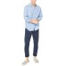  Men’s Classic-Fit Solid Linen Shirt, Blue, 2XL